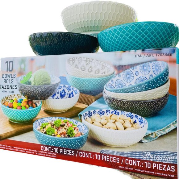 10 Pcs of Ceramic Bowl set for Salad,Snacks,Desserts Serving -400mL - Picture 2 of 8